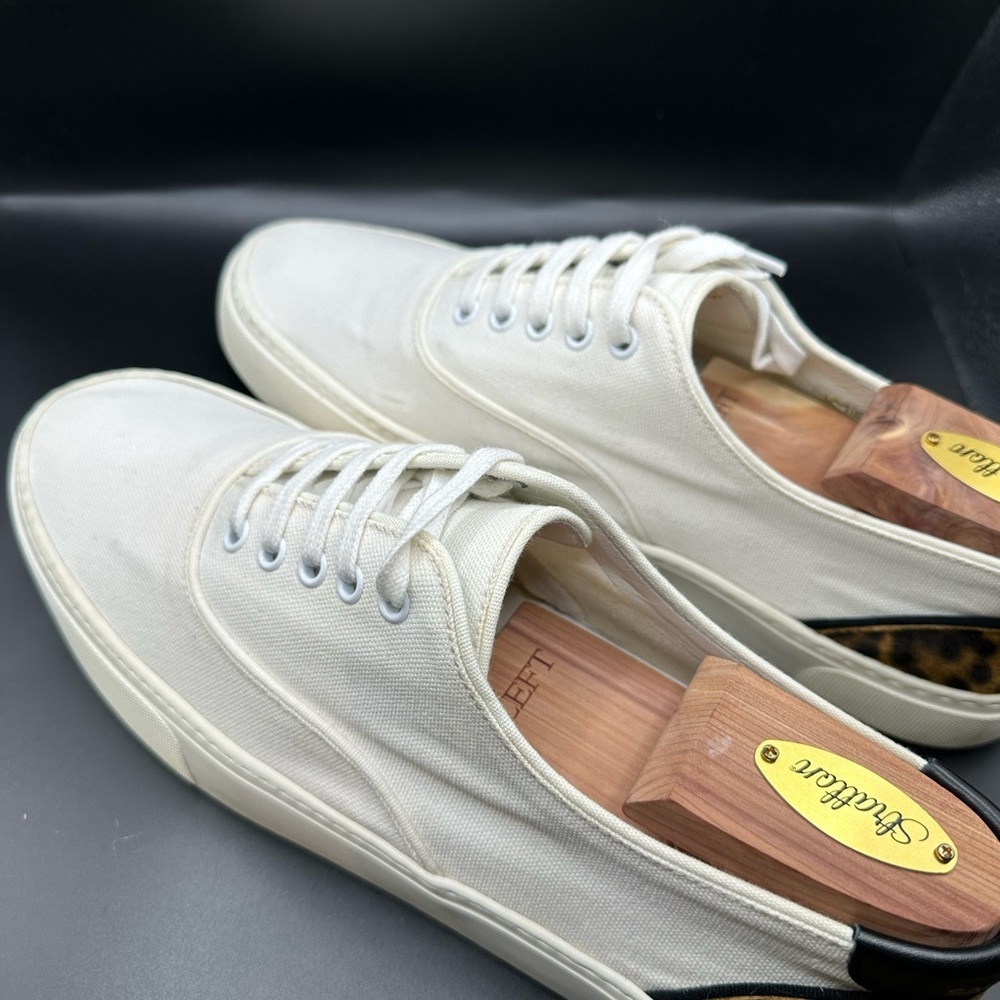 Saint Laurent White Canvas Men's Shoes Full Presentation - Picture 6 of 8